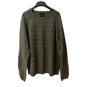 Quinn Mens Wool Cashmere‎ Crew Neck Sweater Size XXL Army Green Quiet Luxury NWT